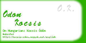 odon kocsis business card