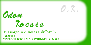 odon kocsis business card